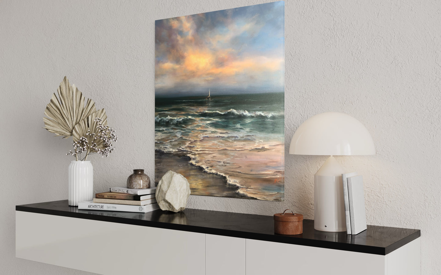 Meet Me at the Sunset, original oil ocean painting