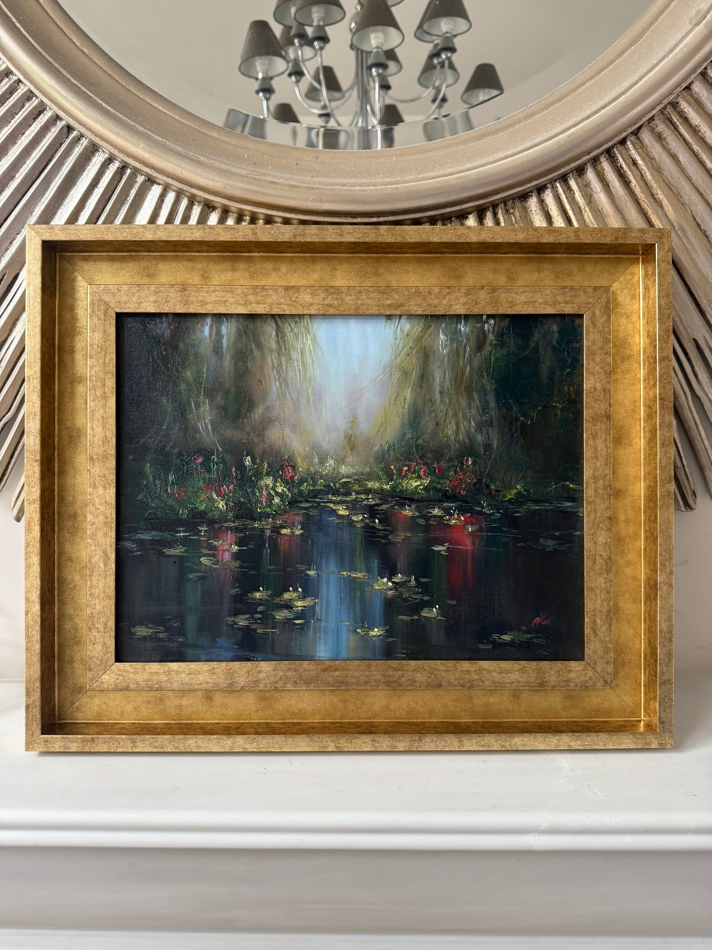 Secret garden, 30x40 cm, original oil on linen landscape painting