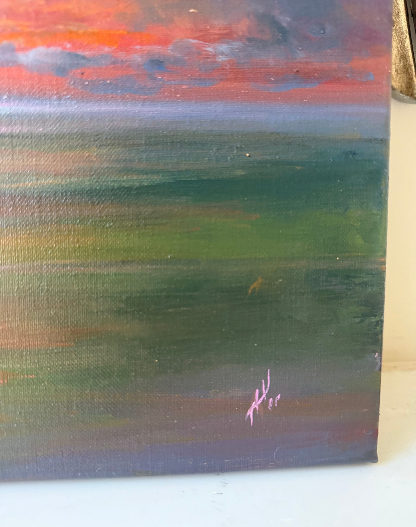 Chasing Light, 30x40 cm, original oil on linen seascape