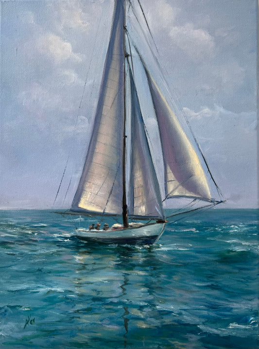 Fair Winds!, original oil painting, seascape