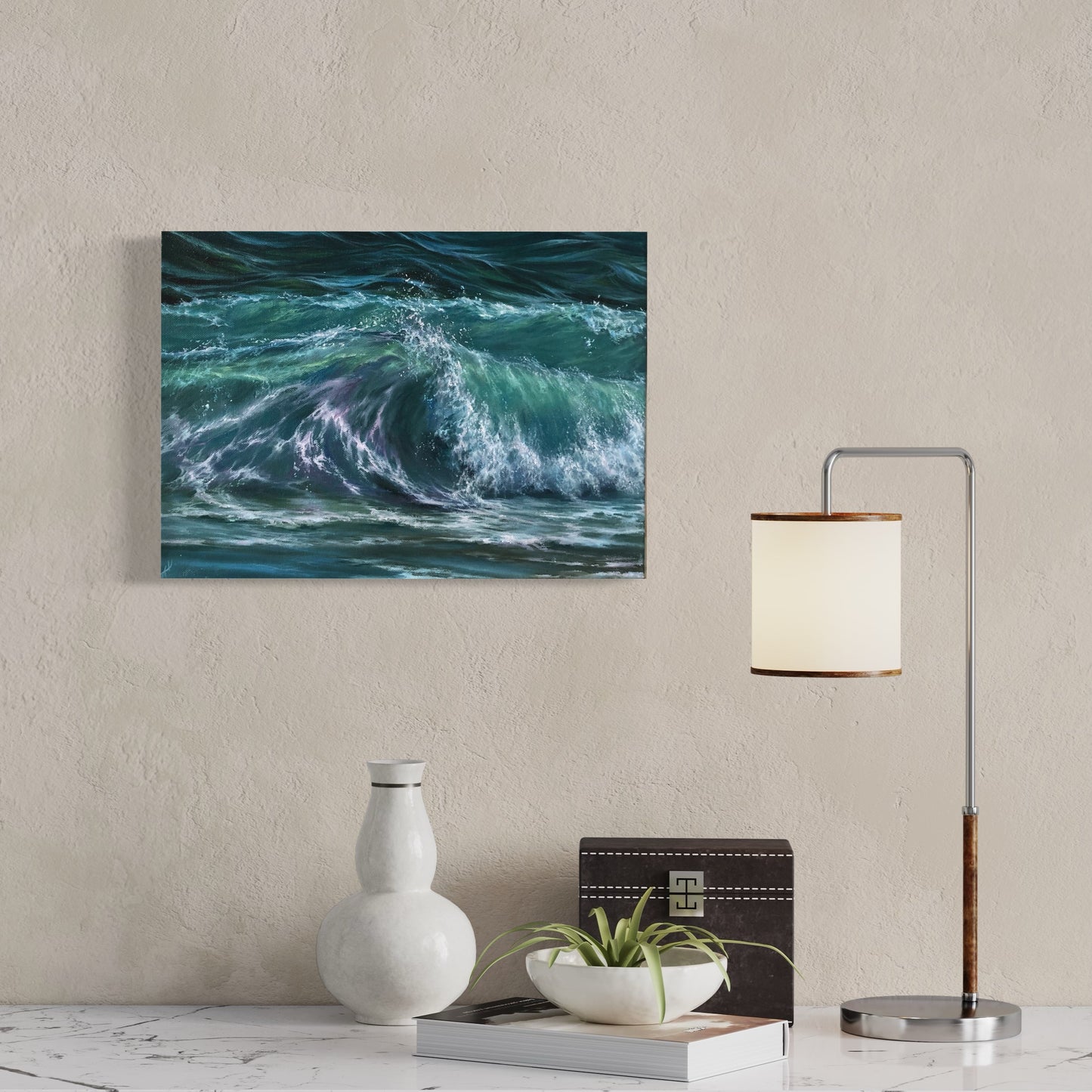 Midsummer Surf, original oil painting, seascape