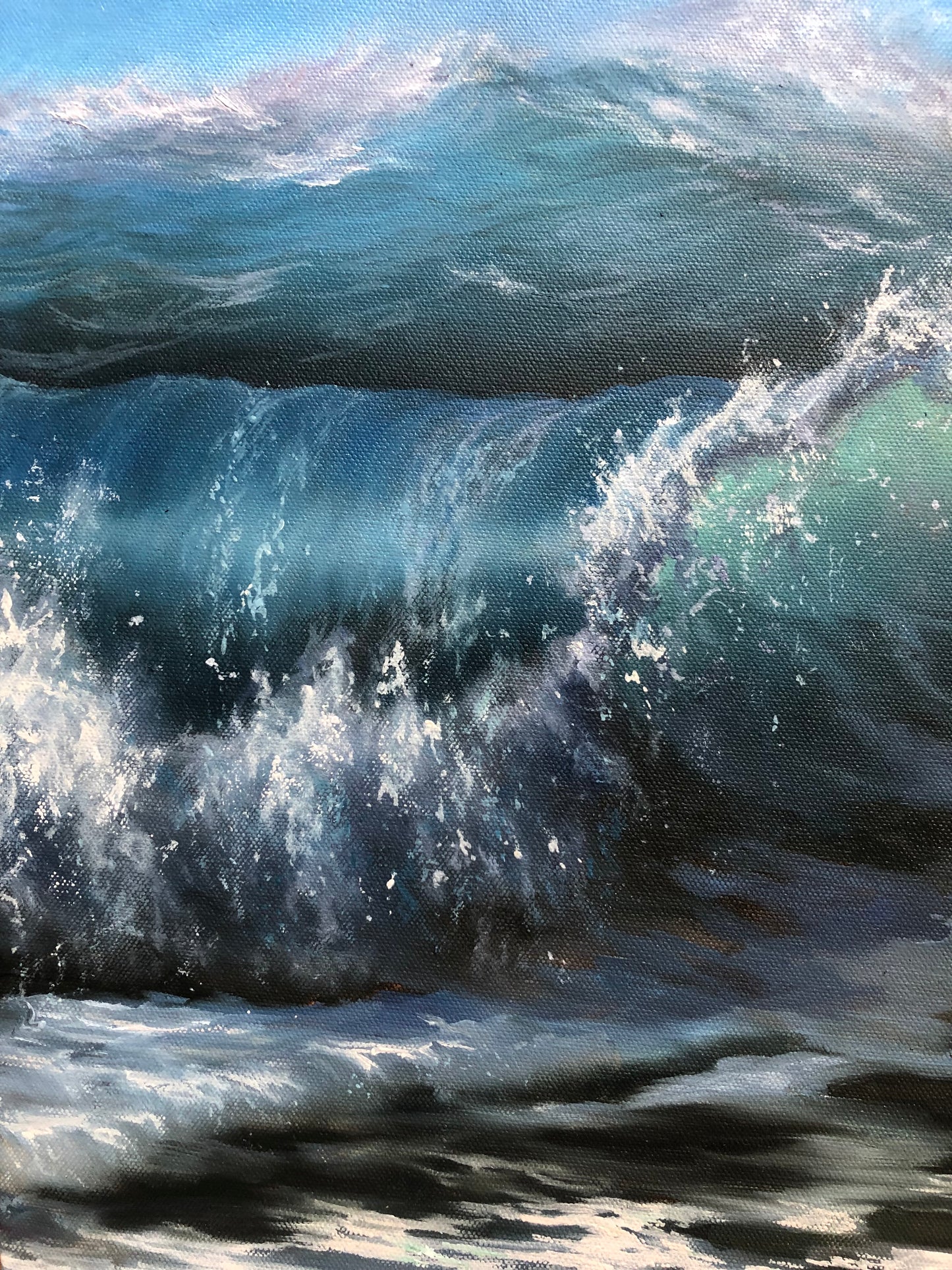 Sea-glass, original oil painting, seascape