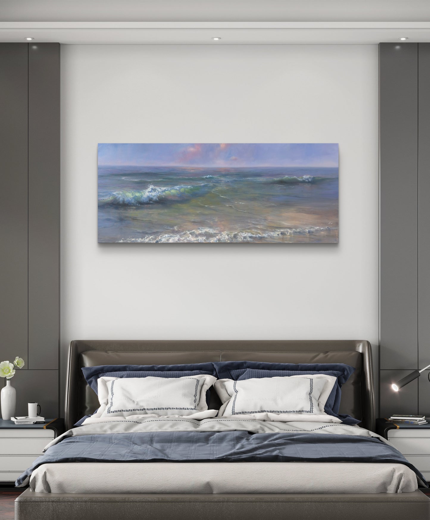 Crystal Cove, 50x120 cm, original sea oil painting
