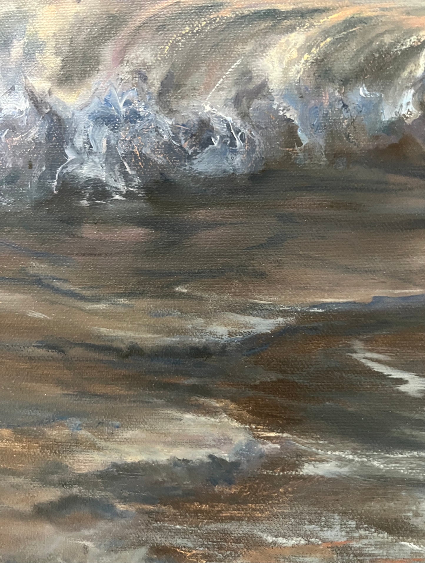 Glimmering Horizon, original oil painting, seascape