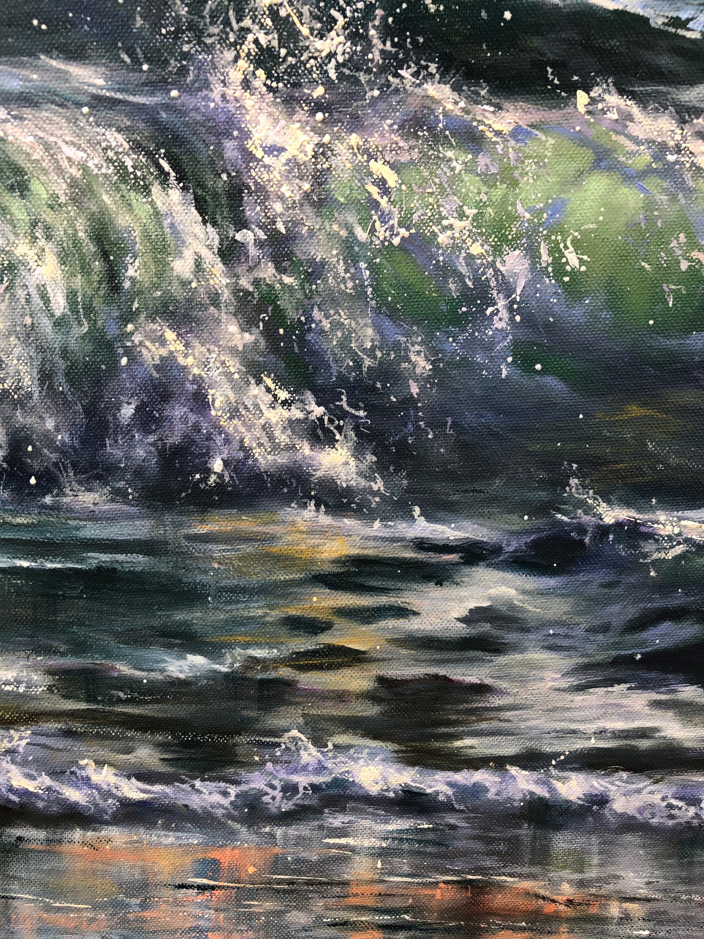 Roaring Emeralds, original oil painting