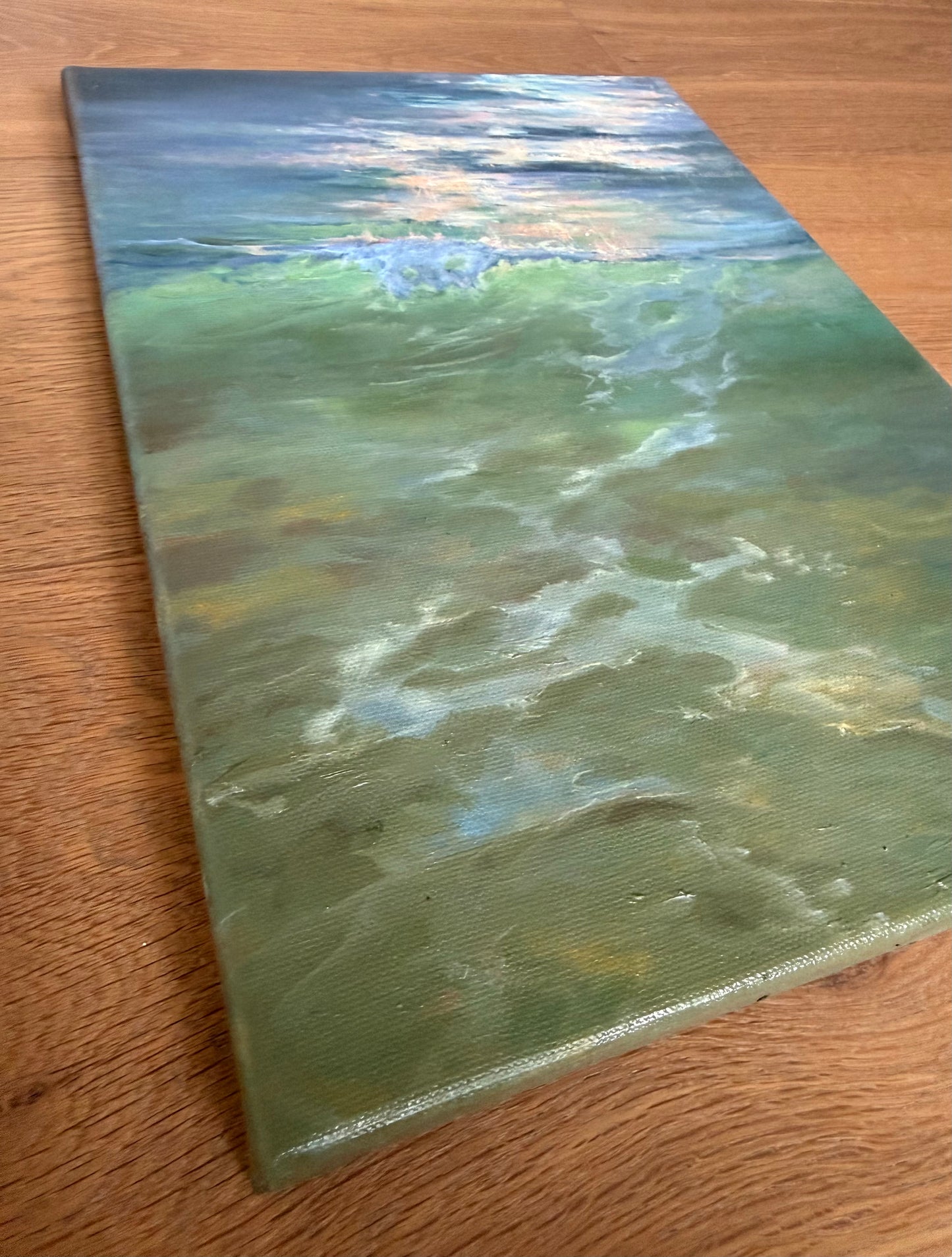 First Light, 25x35cm, original oil on canvas, seascape