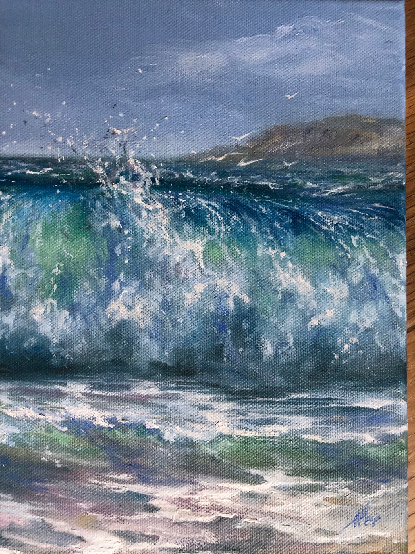 Gentle Sea Breeze, original oil painting, seascape