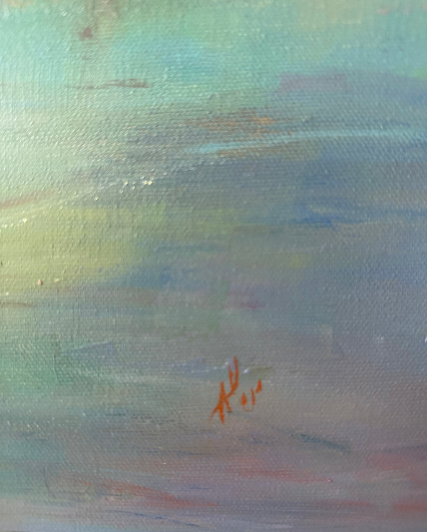 Lilies of Sunrise, 51x61 cm, original oil on canvas landscape painting