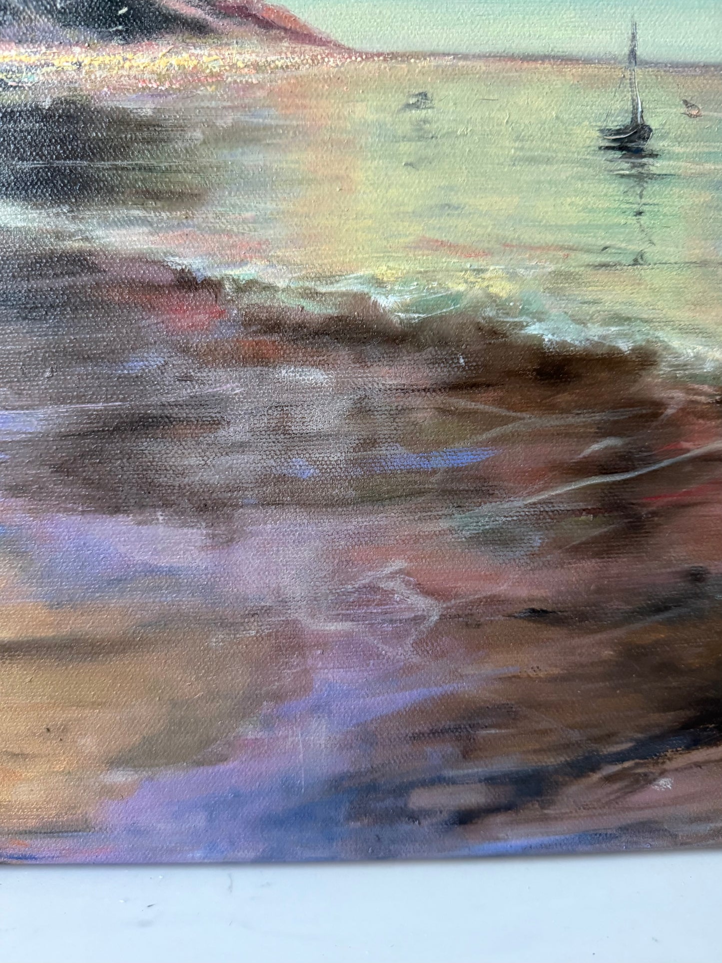 Morning Calm by the Sea, 51x61 cm, original oil painting