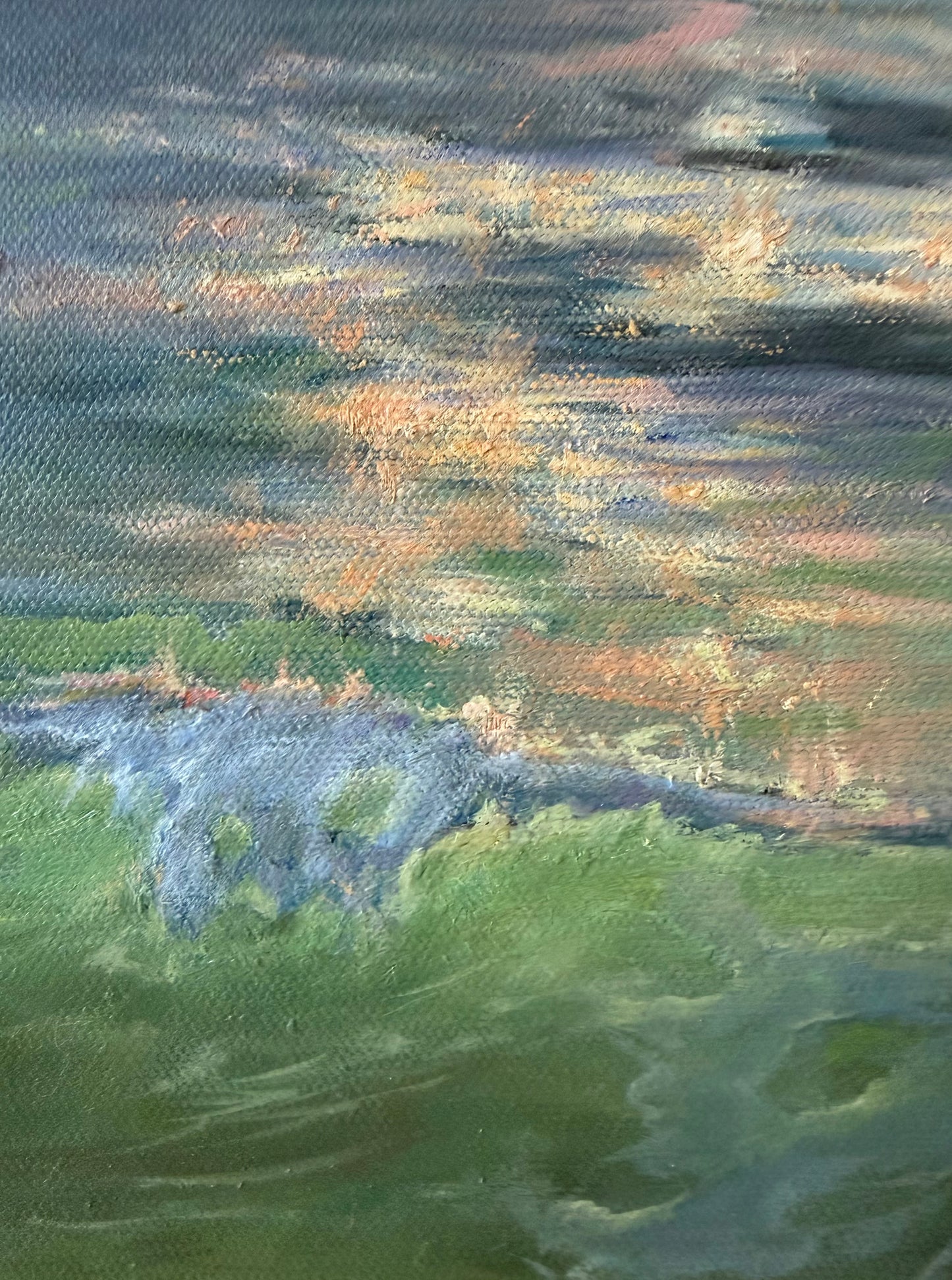 First Light, 25x35cm, original oil on canvas, seascape