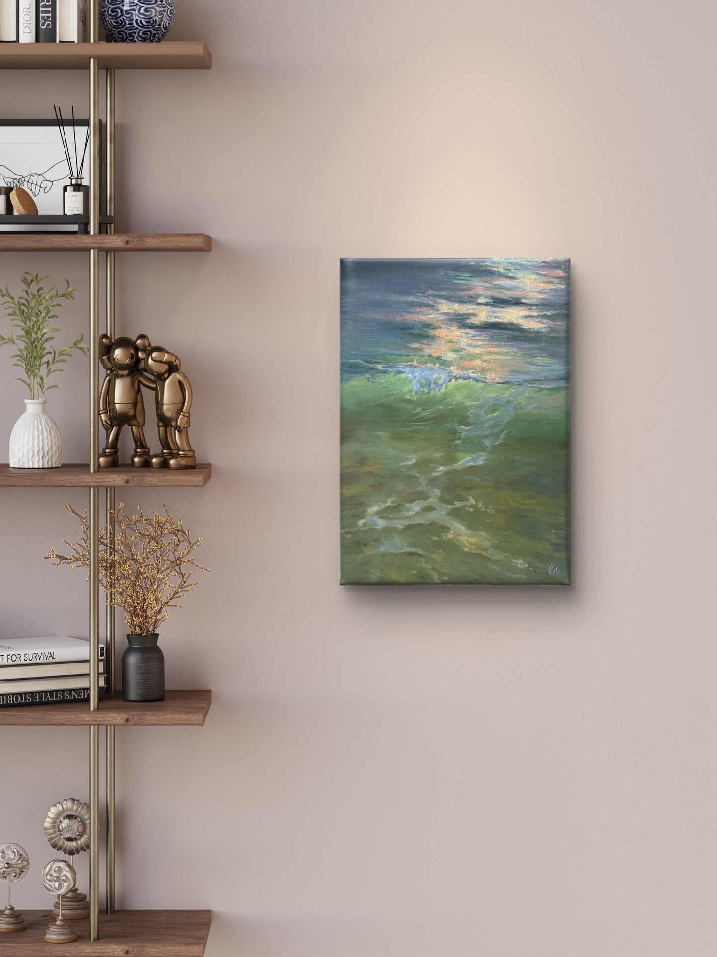 First Light, 25x35cm, original oil on canvas, seascape