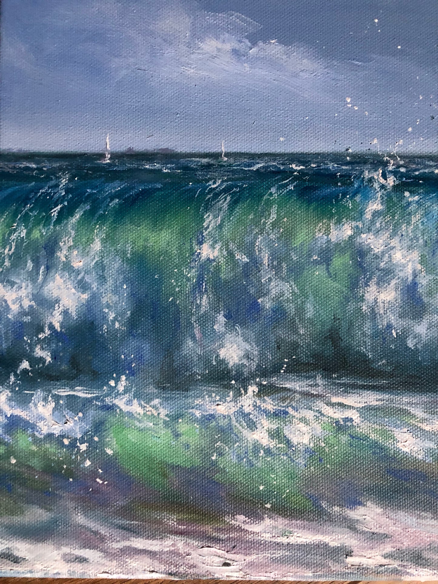 Gentle Sea Breeze, original oil painting, seascape