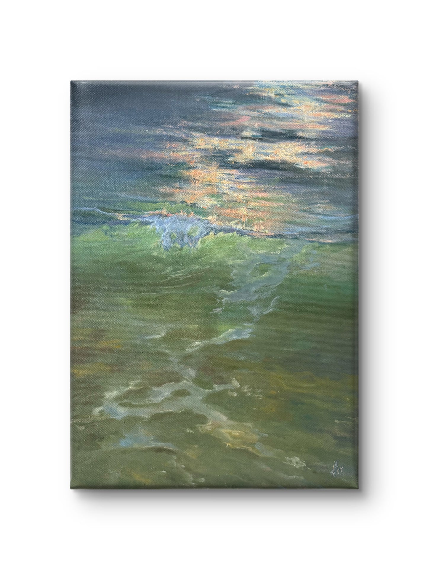 First Light, 25x35cm, original oil on canvas, seascape