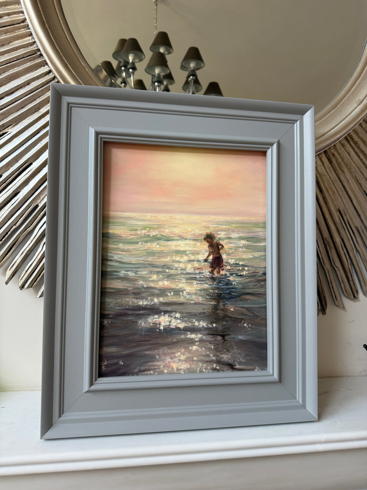 Sunlit, 40x30cm, linen, original oil painting, seascape