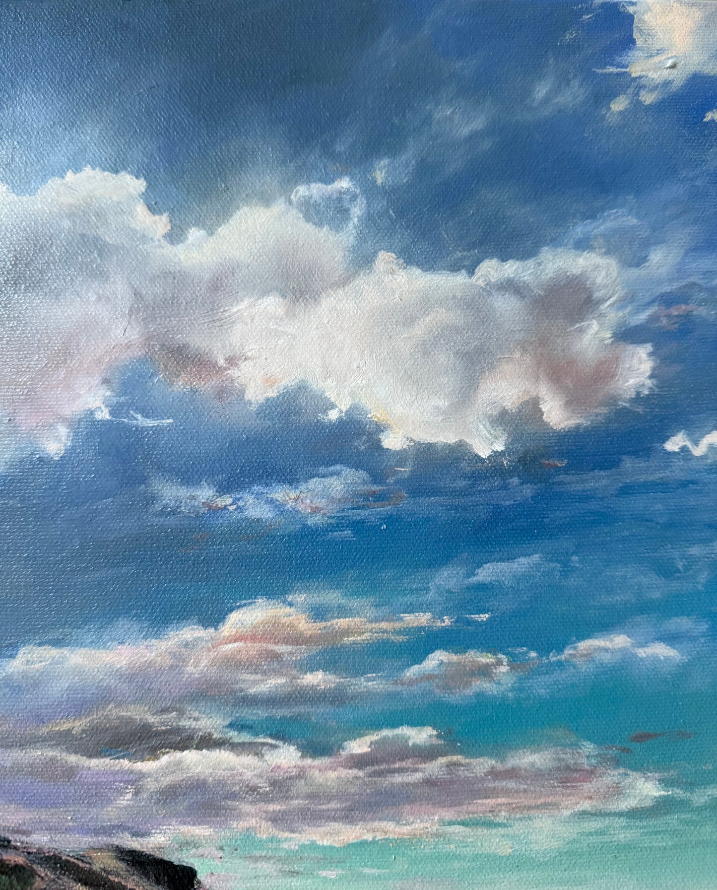 Morning Calm by the Sea, 51x61 cm, original oil painting