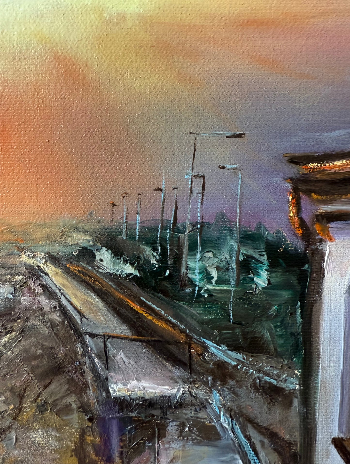 Sunset Boulevard, 51x61 cm, original oil painting