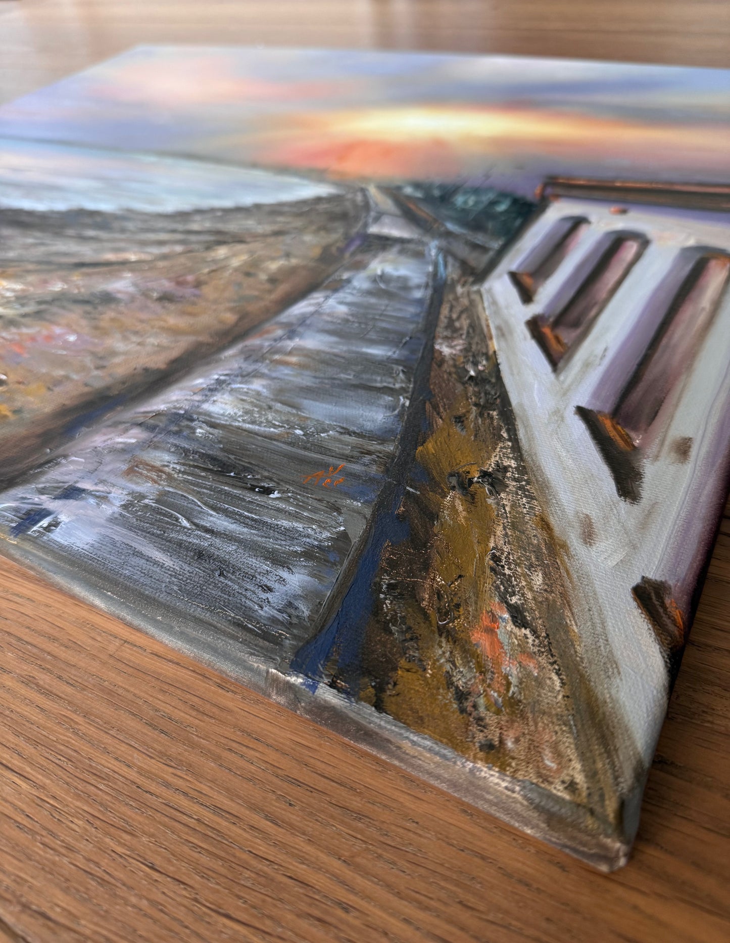 Sunset Boulevard, 51x61 cm, original oil painting