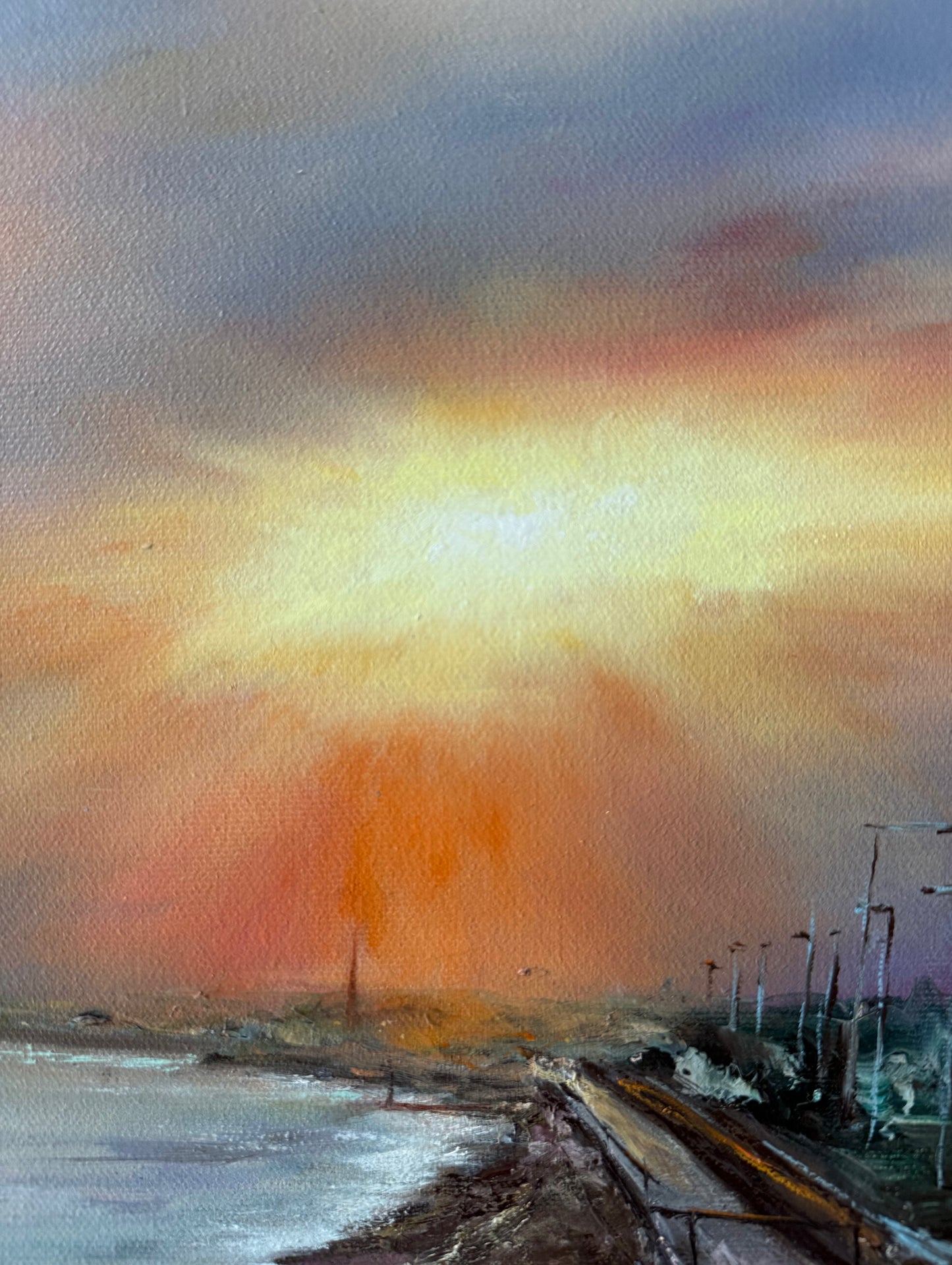 Sunset Boulevard, 51x61 cm, original oil painting