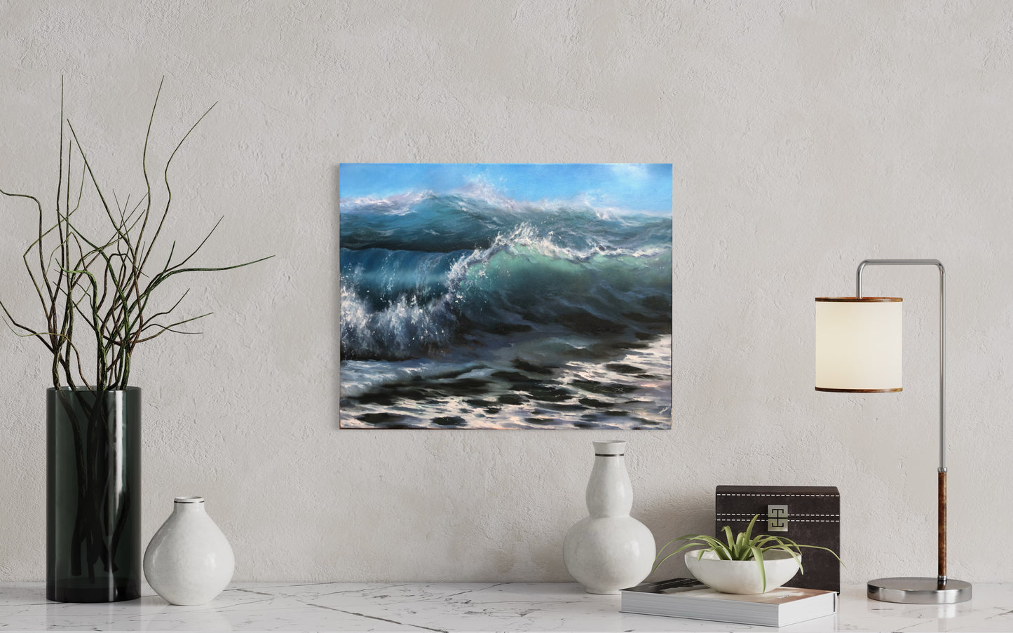 Sea-glass, original oil painting, seascape