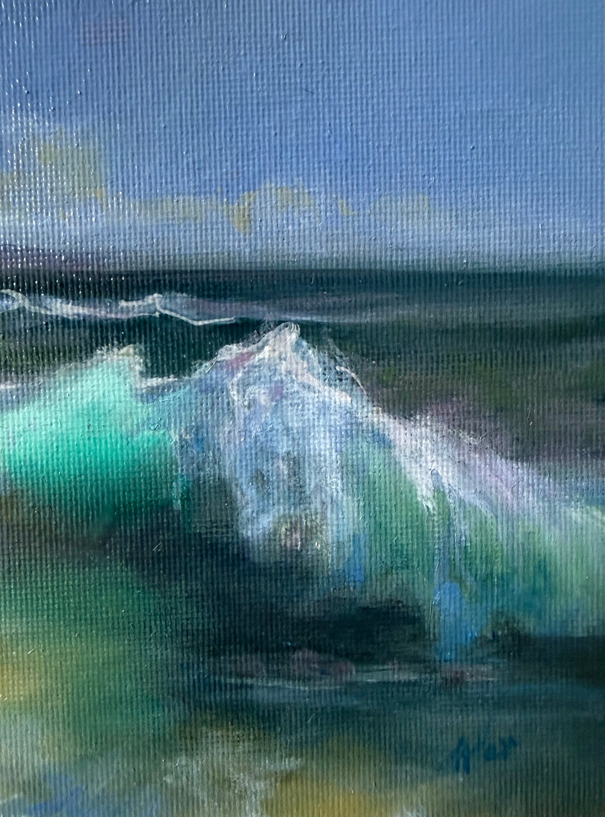 Last summer’s light. Summer memories series, 13x18 cm, original seascape oil painting (Copy)