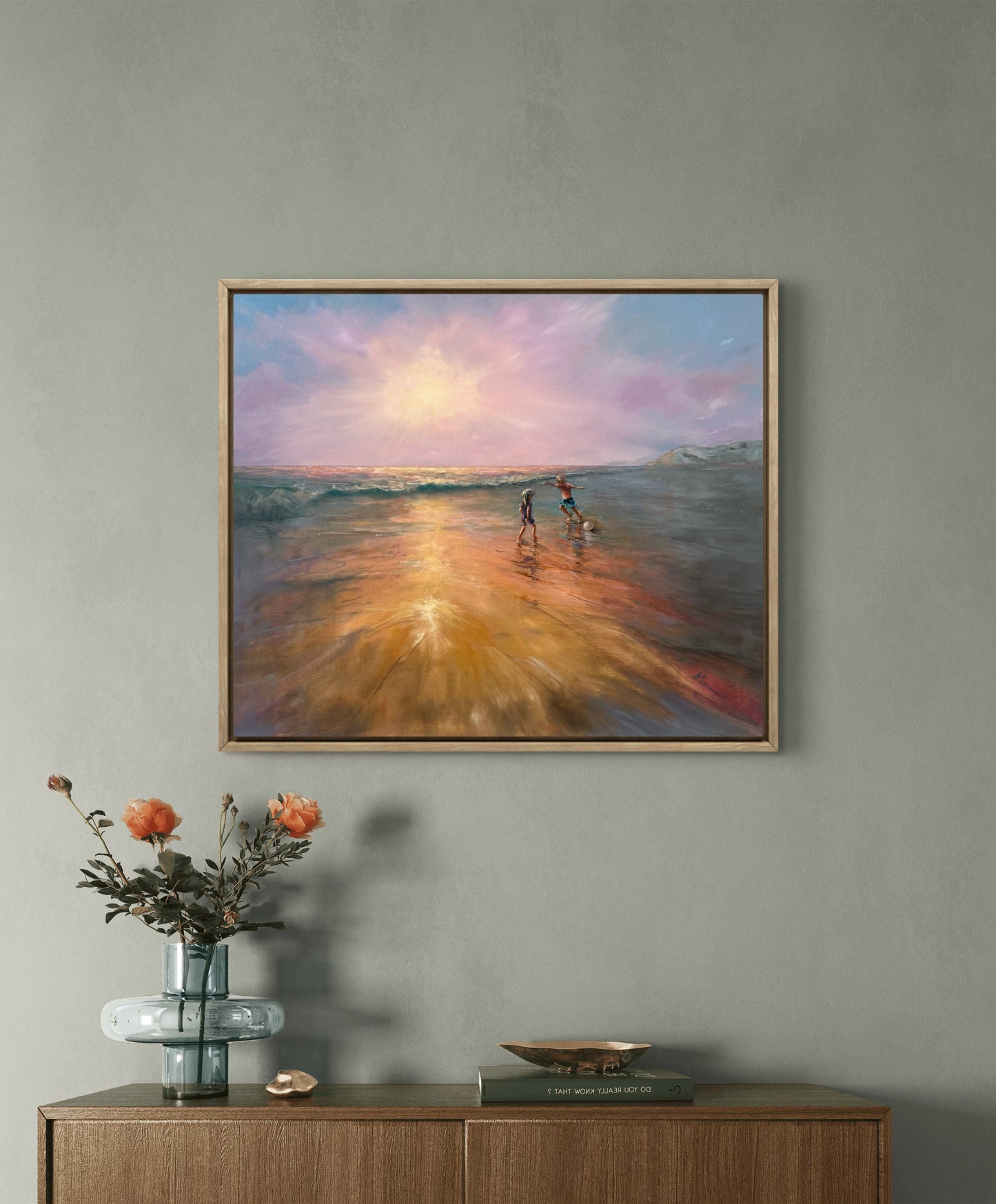 By the Sea(BFF), 51x61 cm, original sea oil painting