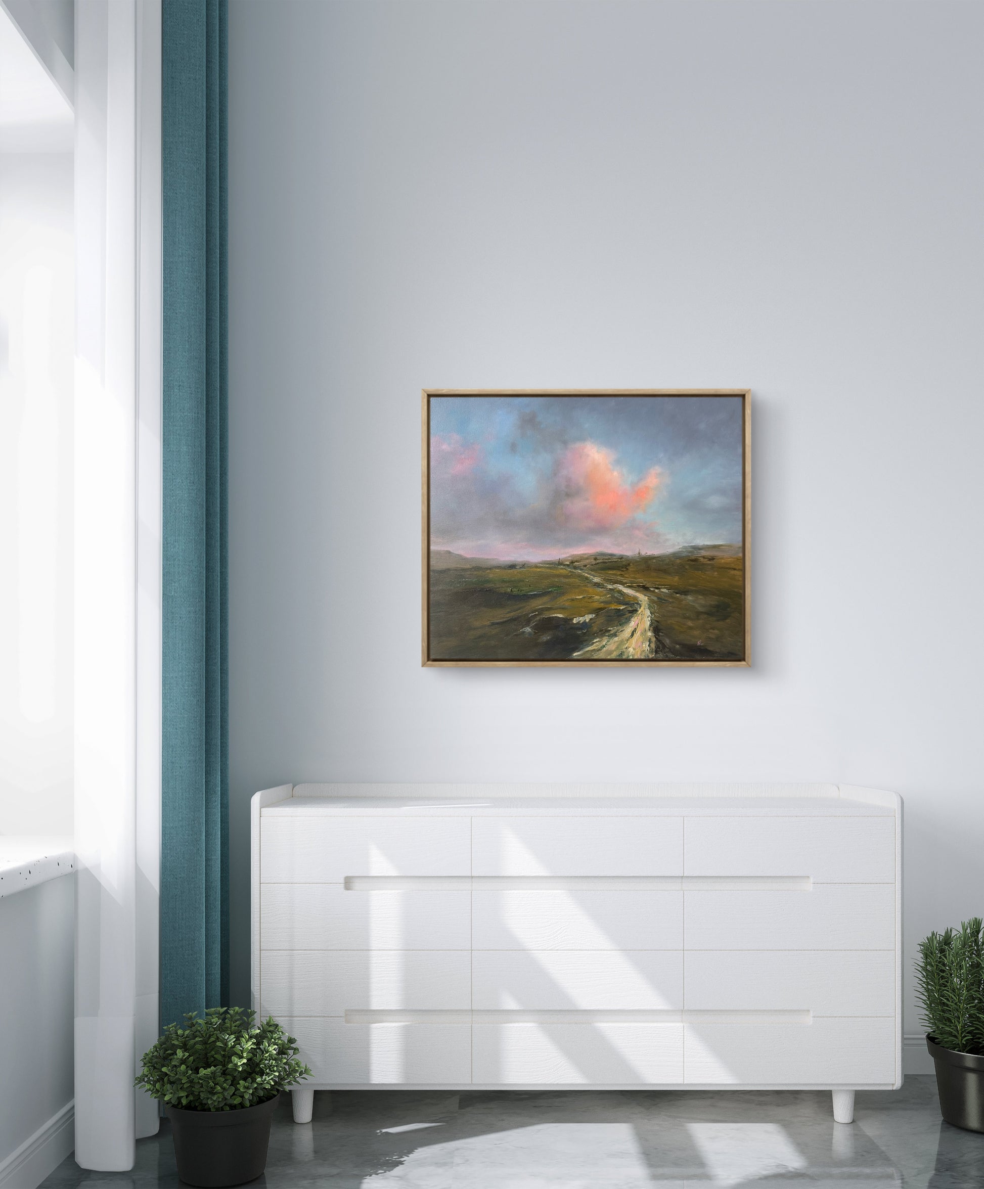 Framed sunset landscape.
