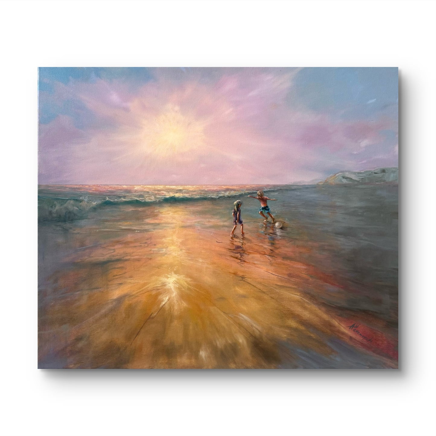By the Sea(BFF), 51x61 cm, original sea oil painting
