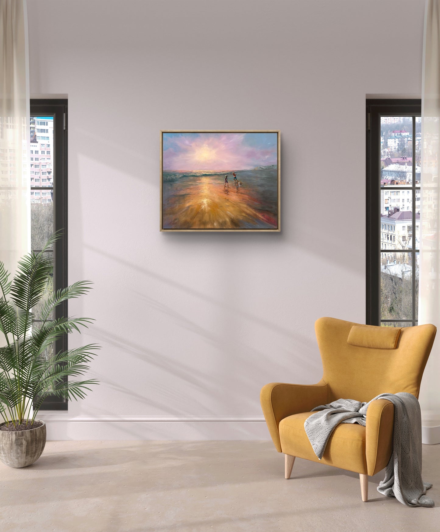 By the Sea(BFF), 51x61 cm, original sea oil painting