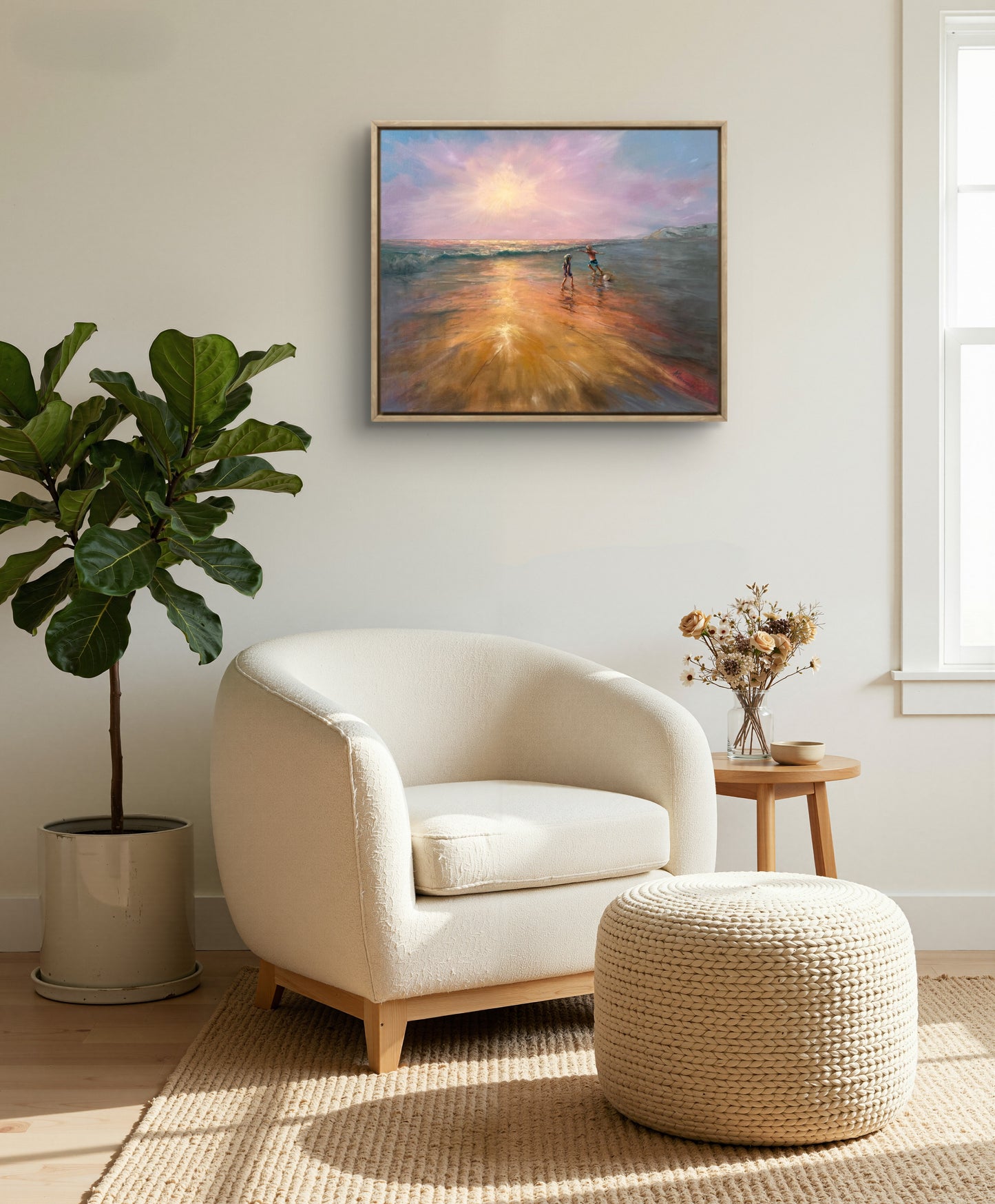By the Sea(BFF), 51x61 cm, original sea oil painting