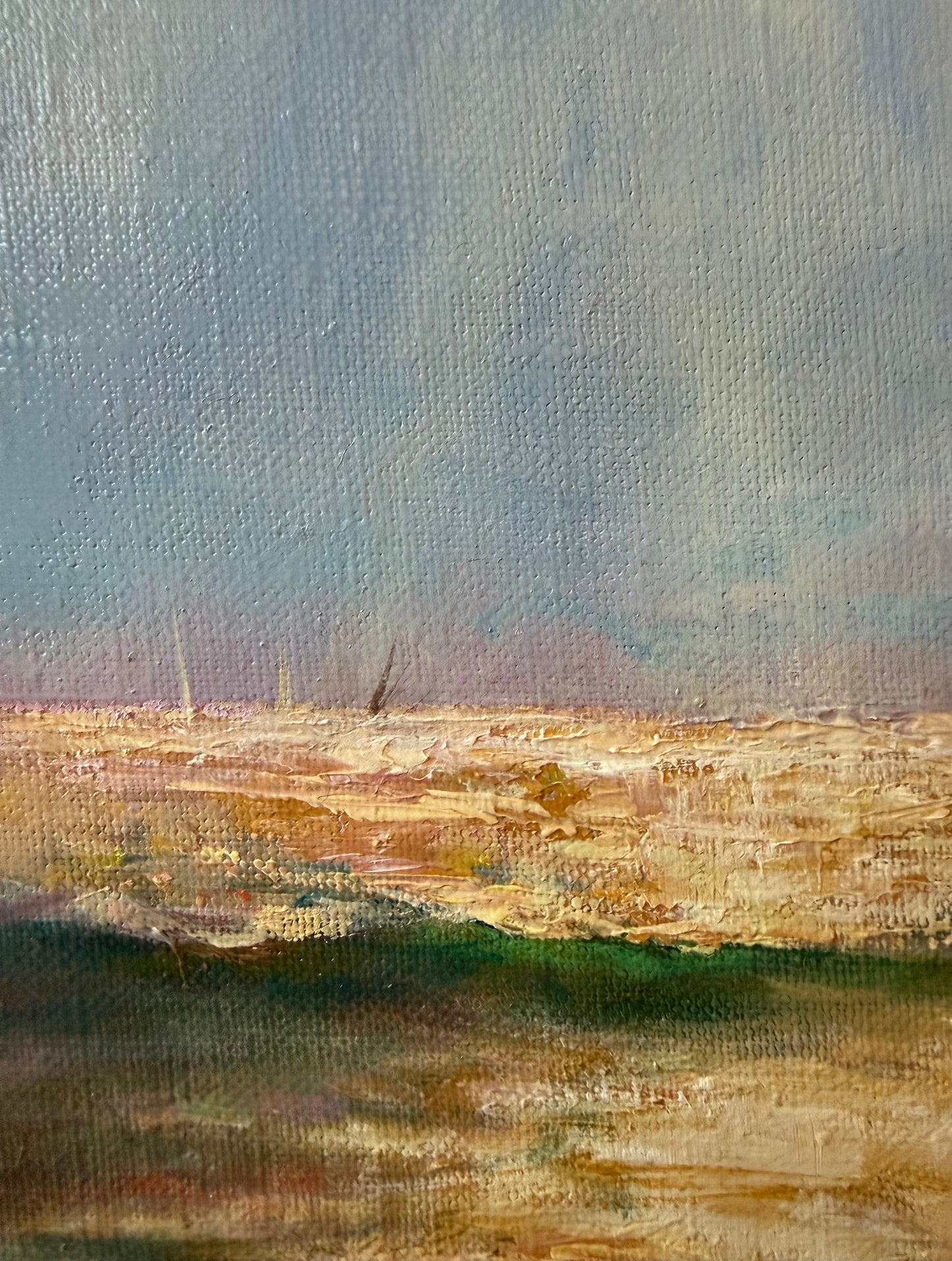 Those moments we all cherish. Summer by the beach.  Original oil painting, seascape
