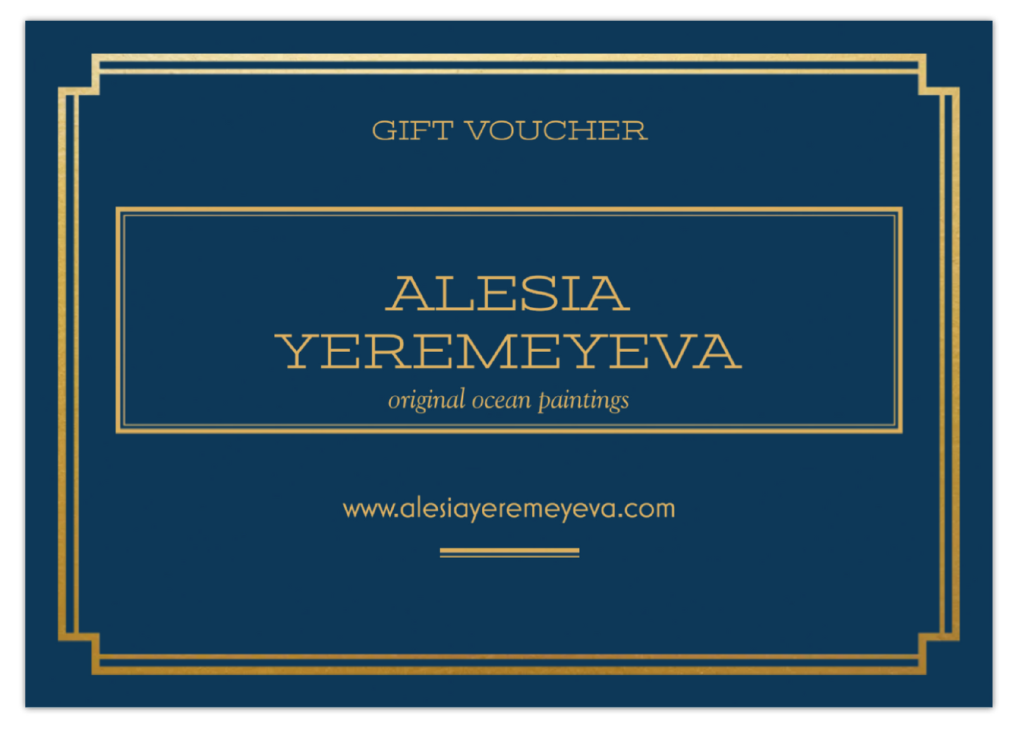 GIFT VOUCHER - for Alesia Yeremeyeva oil paintings