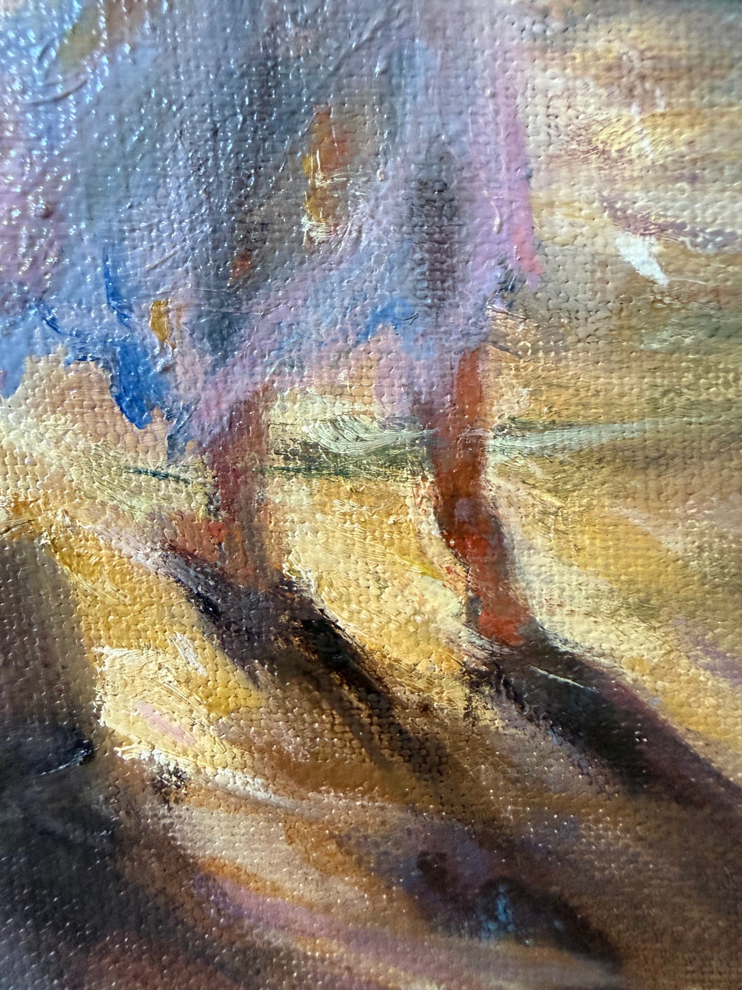 Those moments we all cherish. Summer by the beach.  Original oil painting, seascape