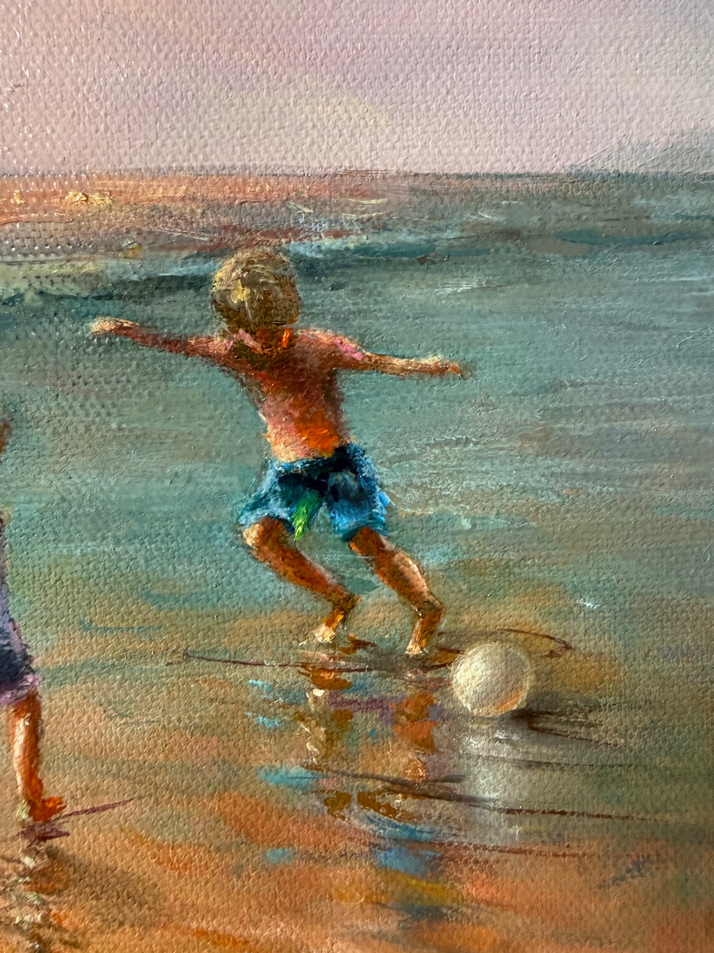 By the Sea(BFF), 51x61 cm, original sea oil painting