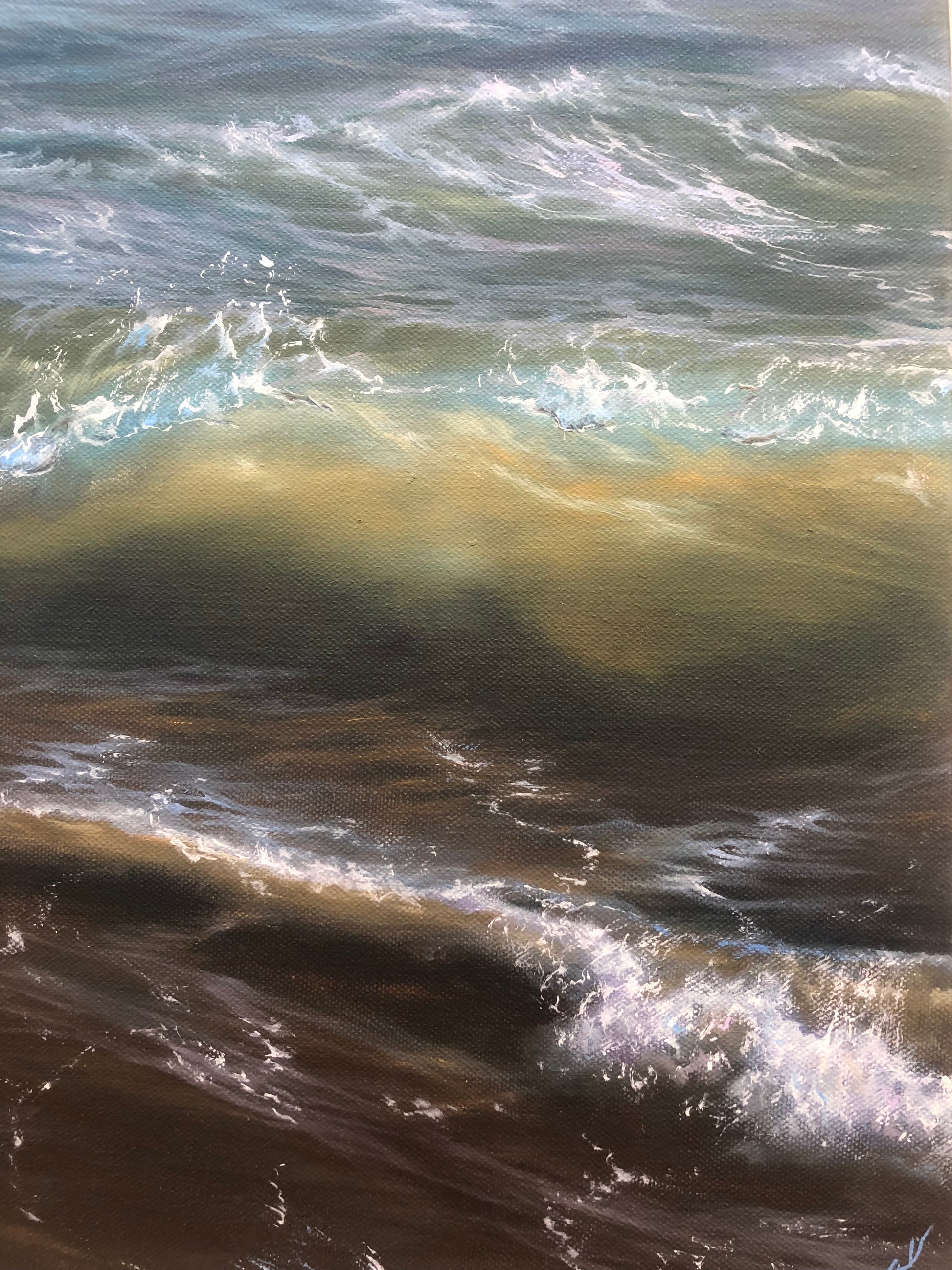 crushing waves oil painting