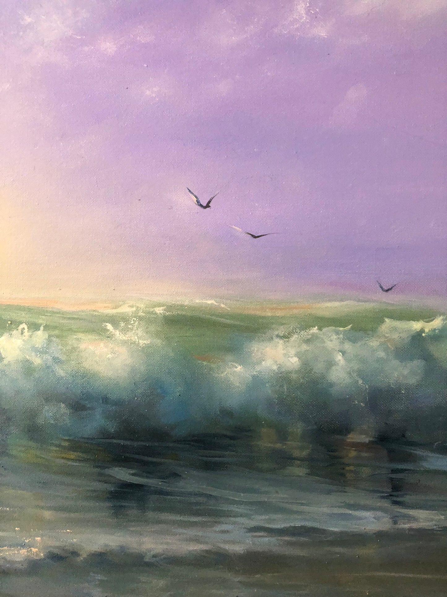 seagulls oil painting