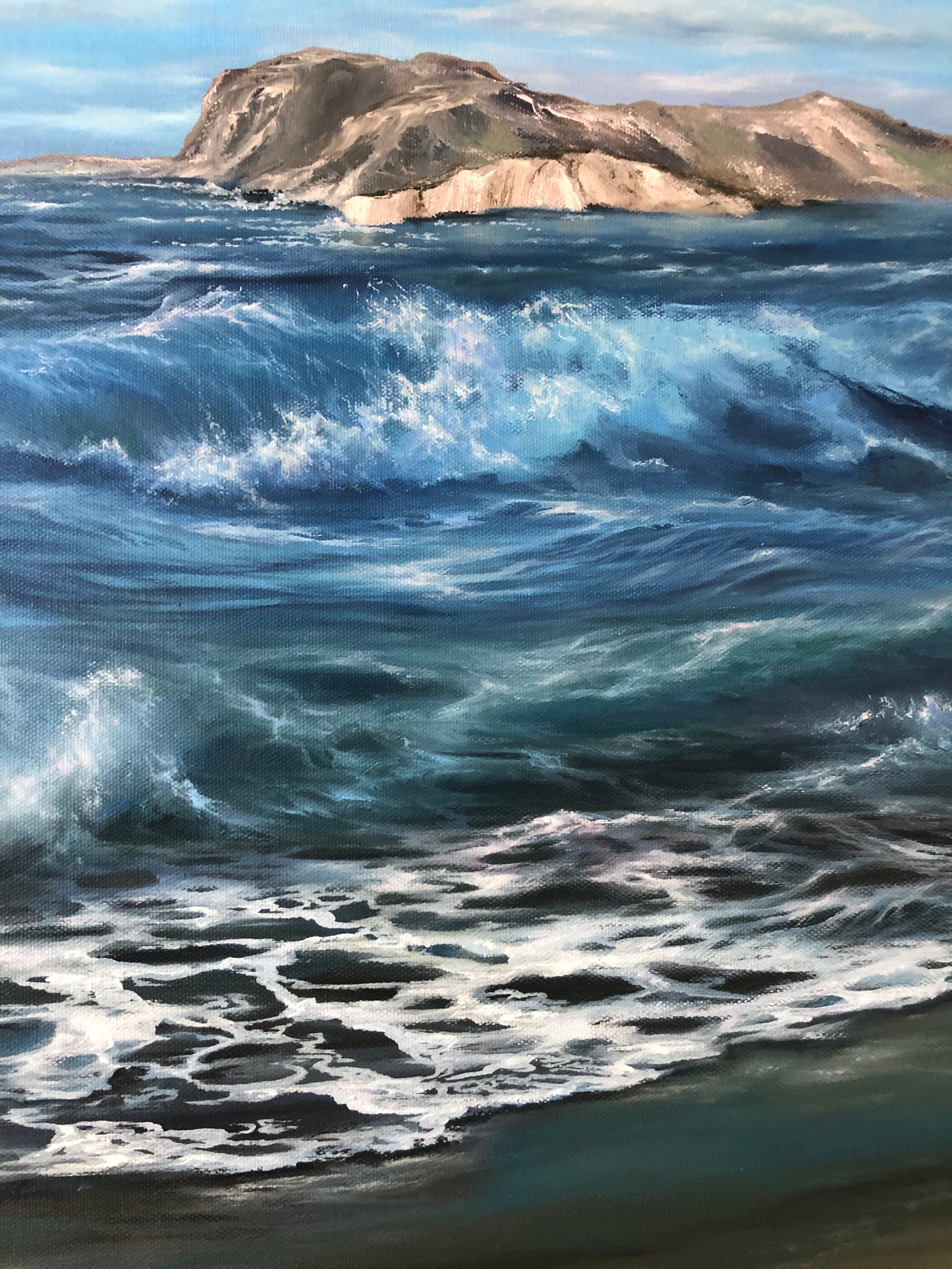 crushing waves oil painting