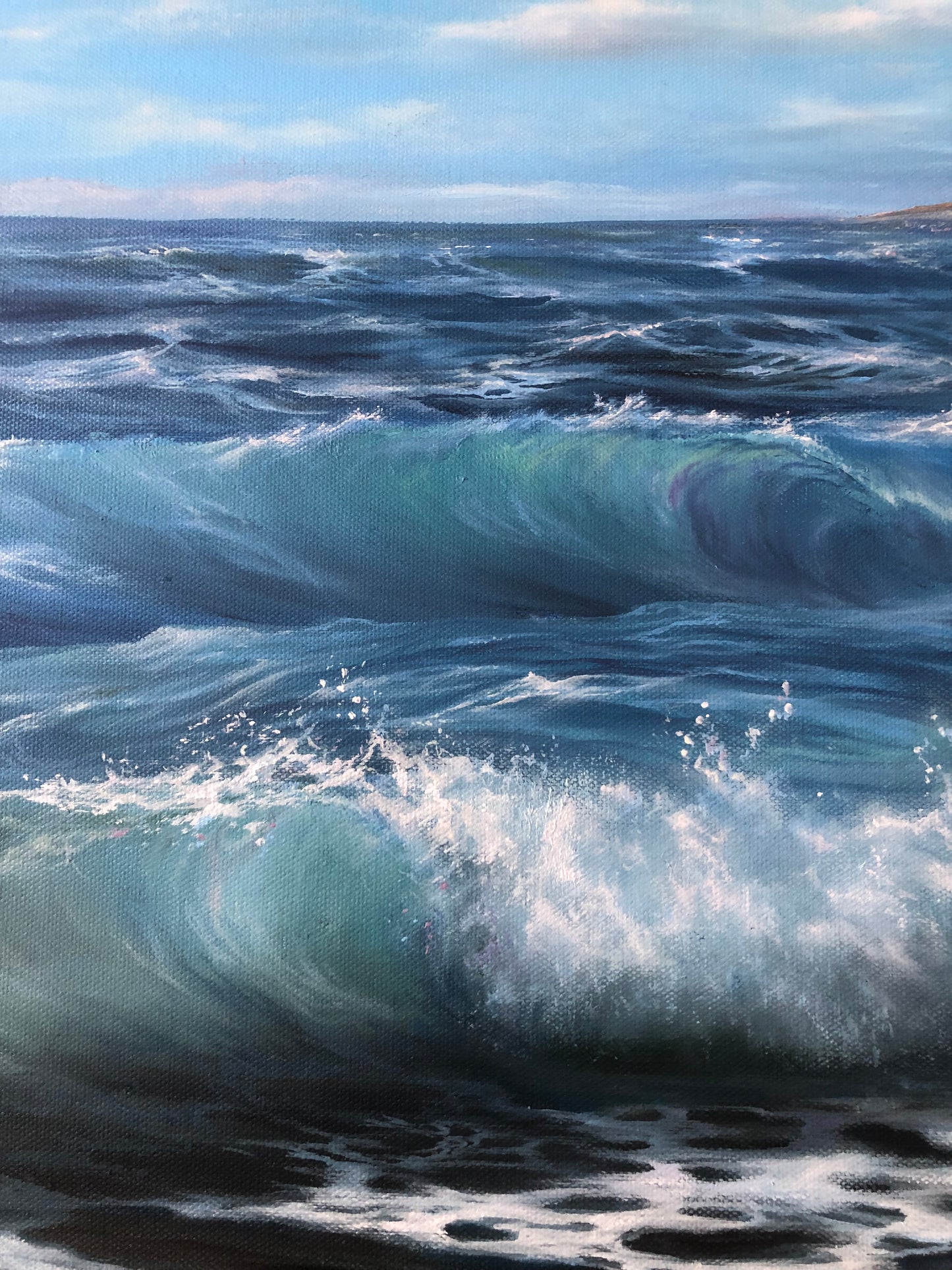 clear waves oil painting