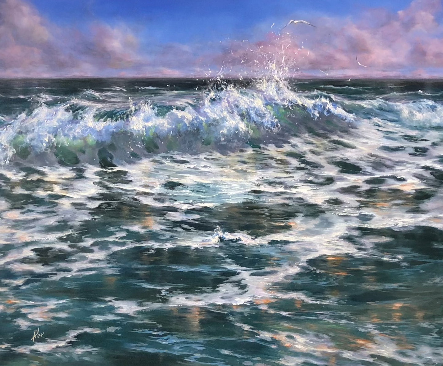 stormy sea oil painting