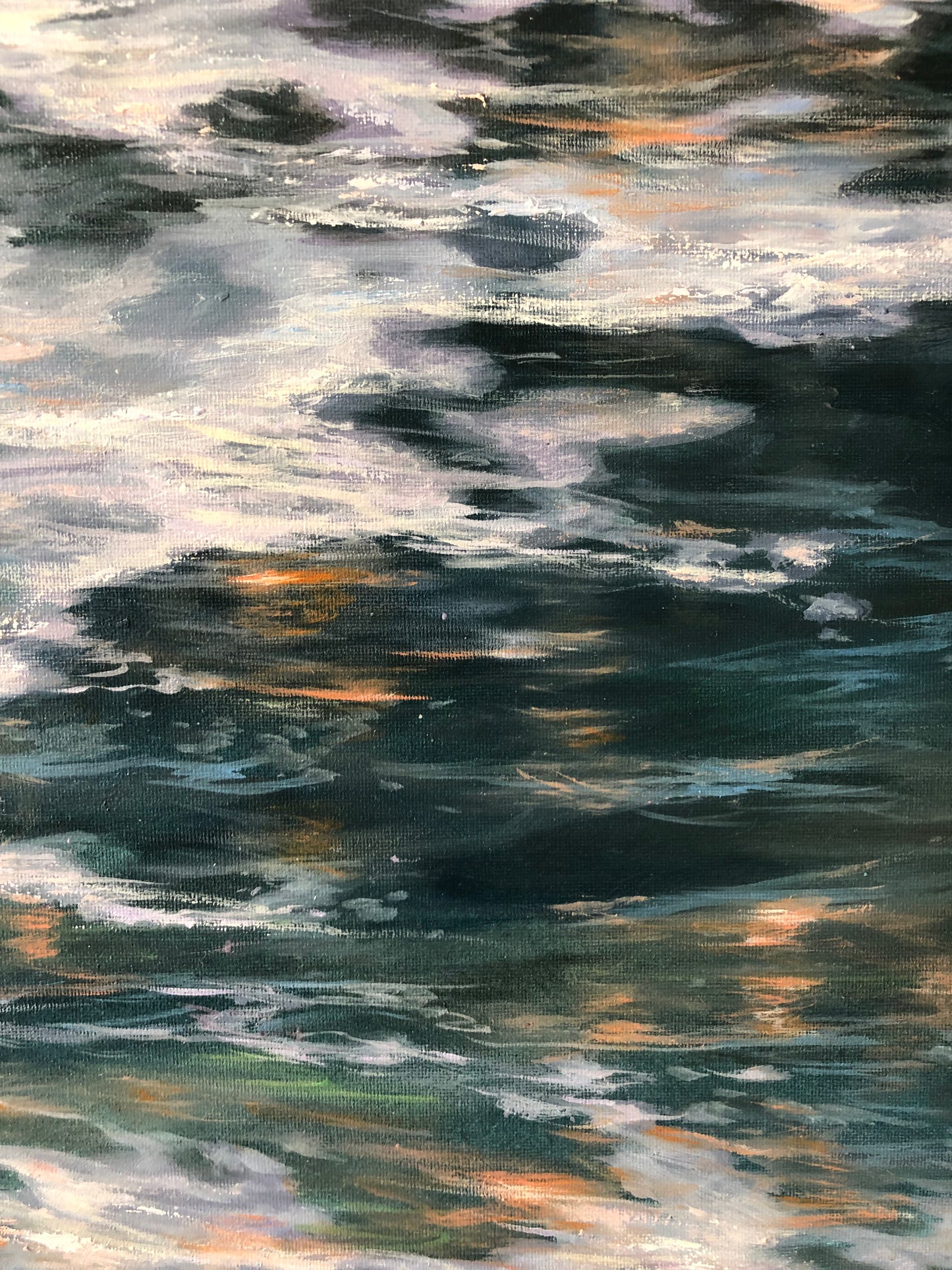 sea foam oil painting