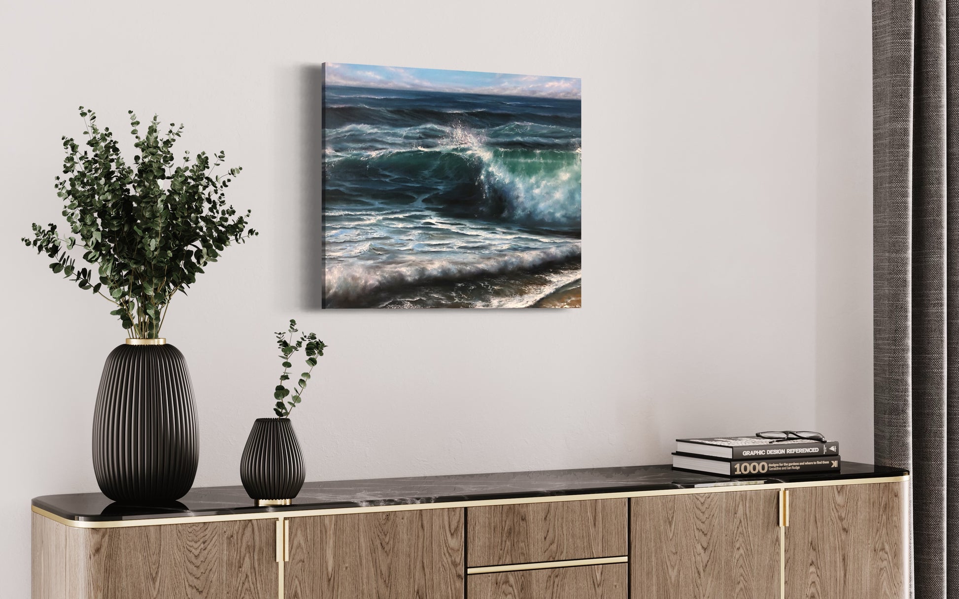 stormy ocean oil painting