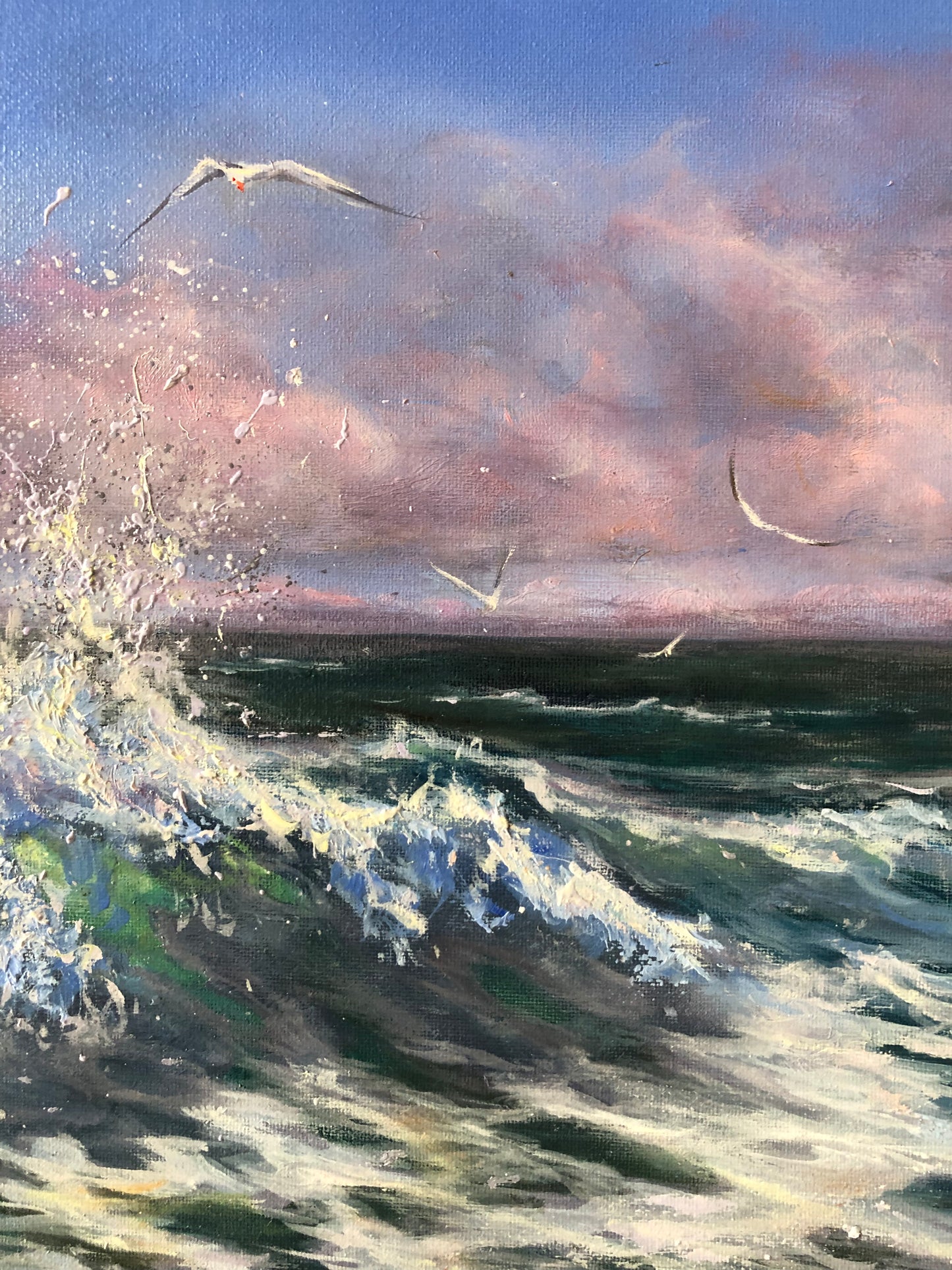 clouds over the sea oil painting