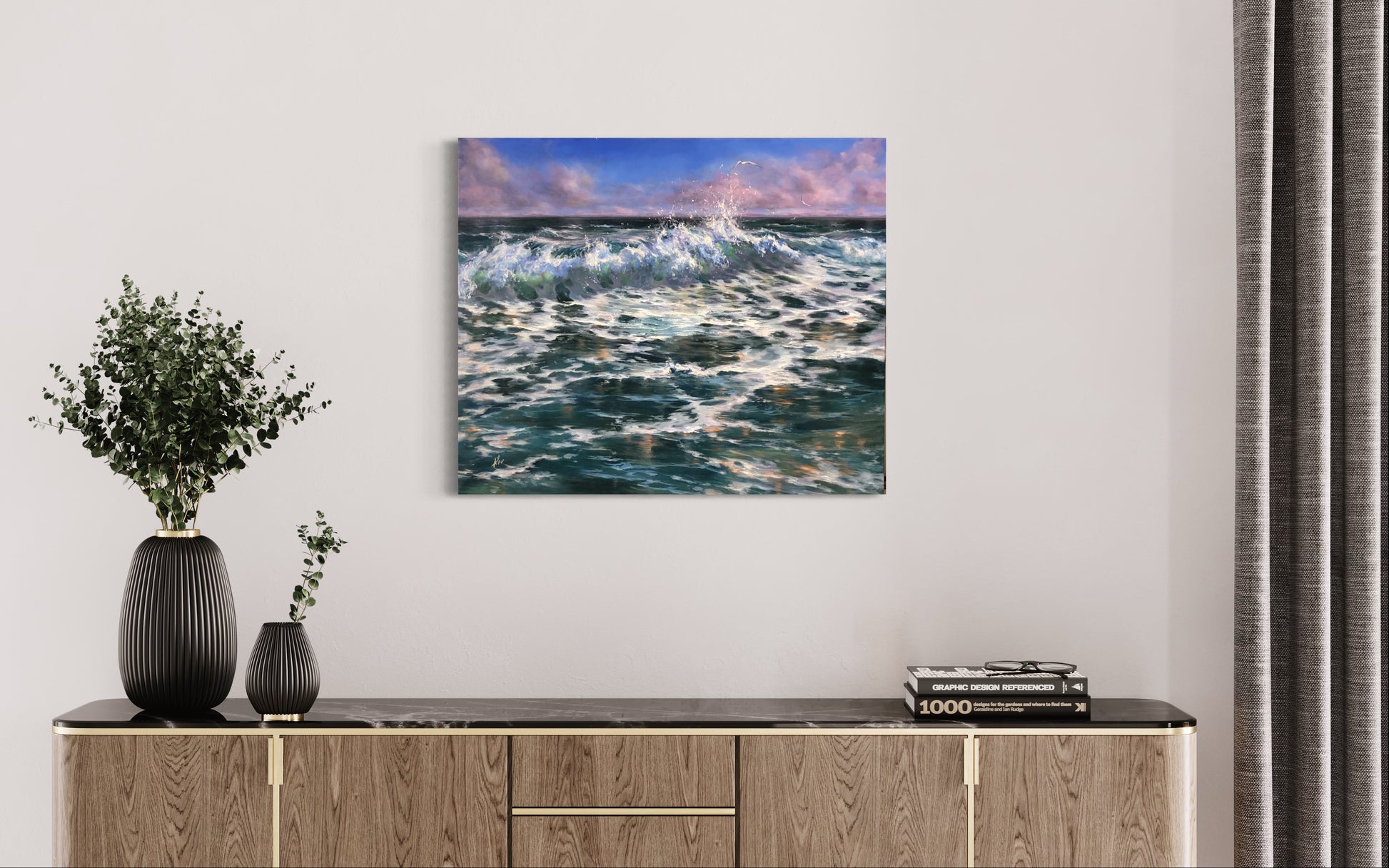 stormy ocean oil painting