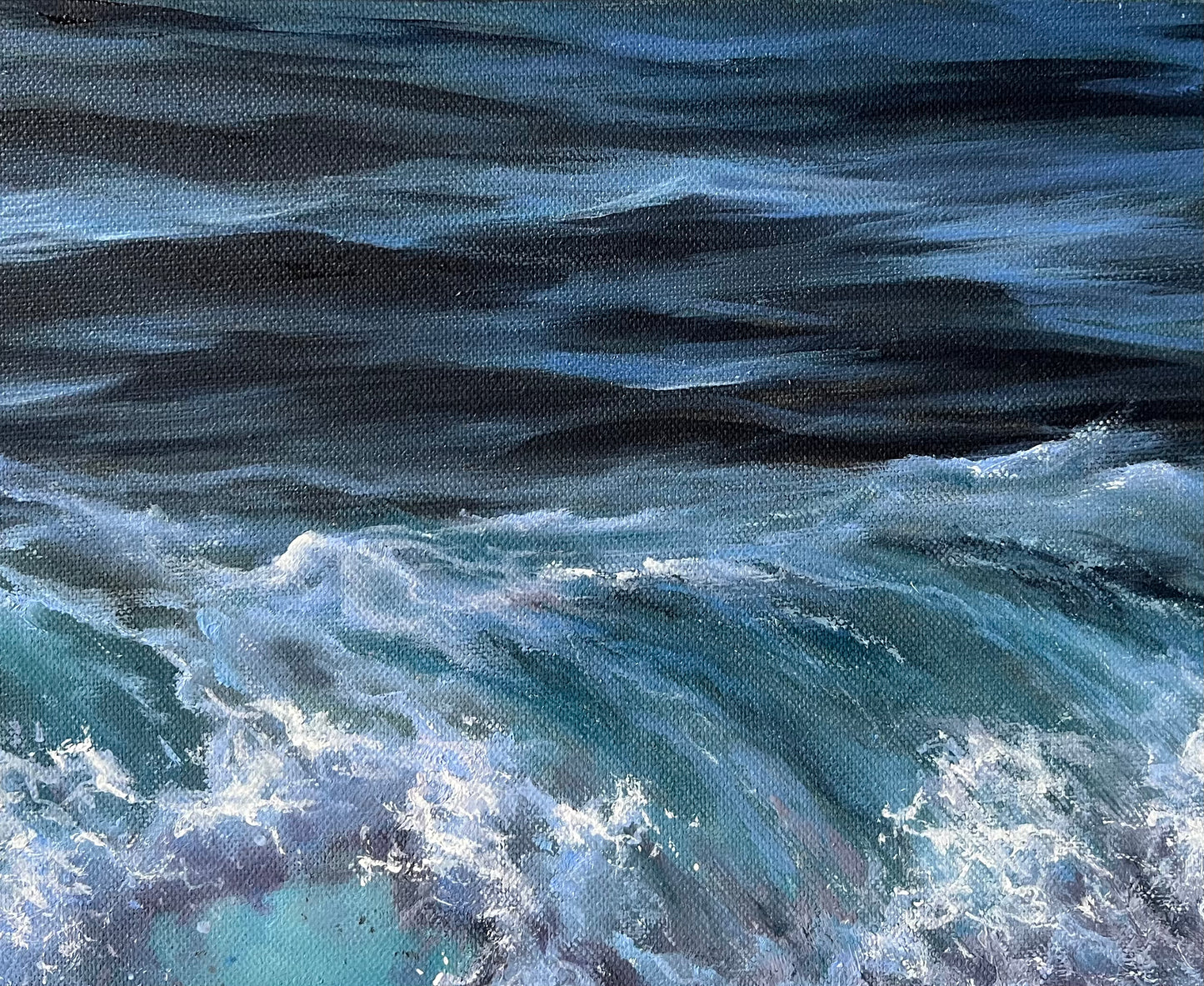 clear wave oil painting