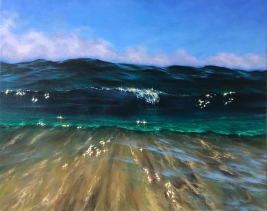 clear wave oil painting