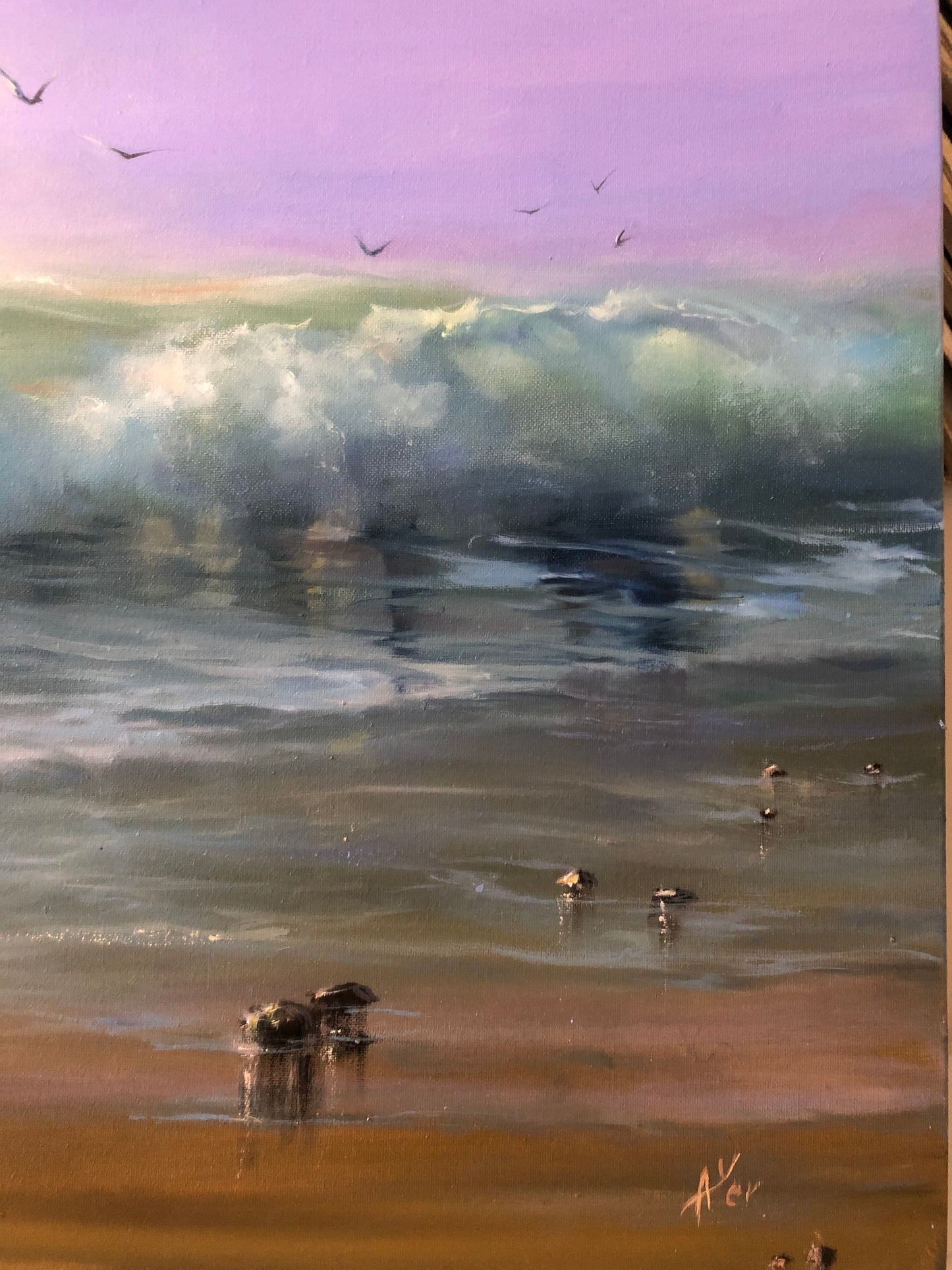 Sunrise Stalkers, original oil painting