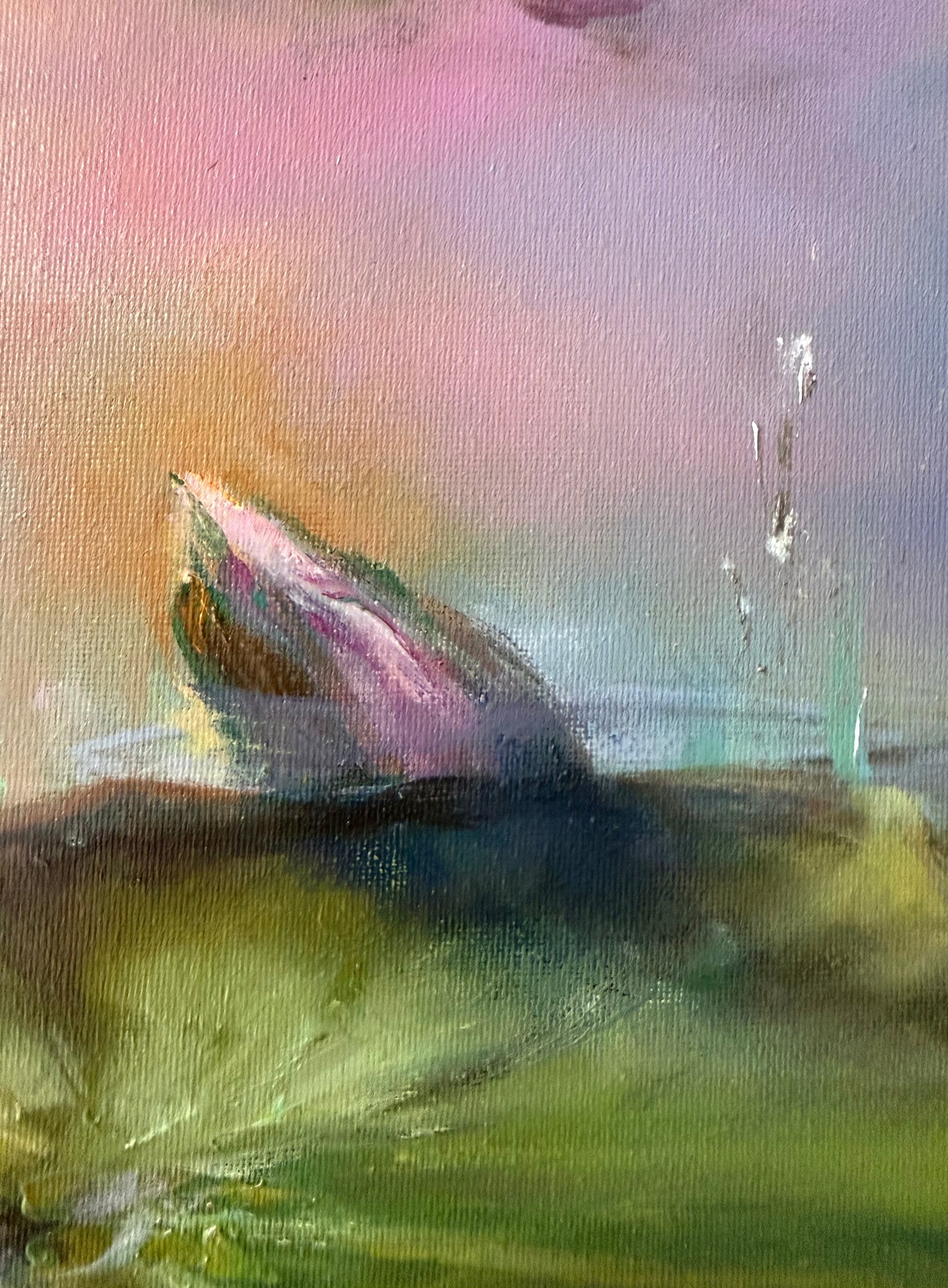 lily pond painting fragment