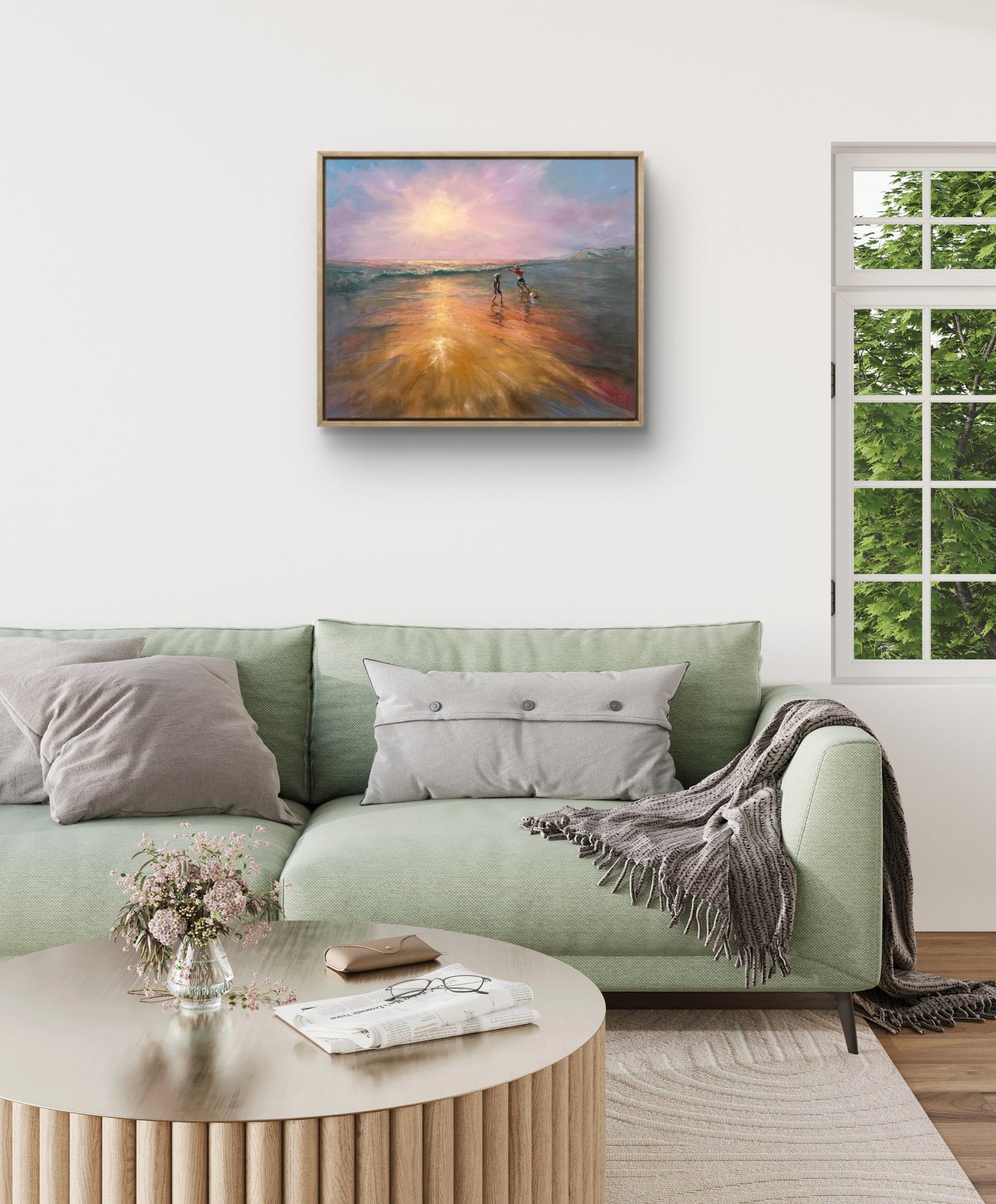 By the Sea(BFF), 51x61 cm, original sea oil painting