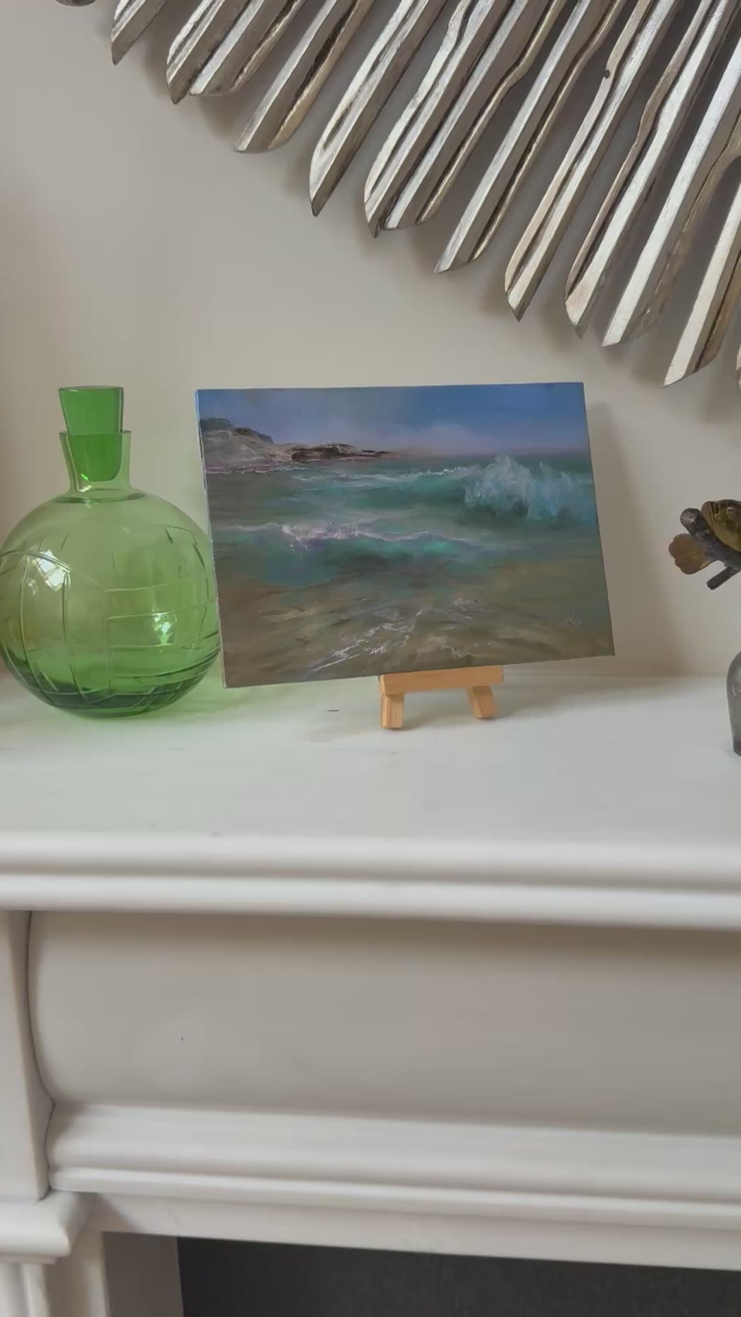 video of a small seascape in interior
